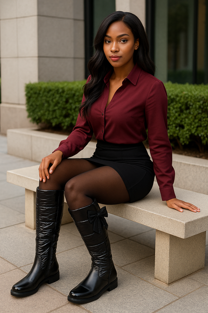 amelia boots (velvet-lined)