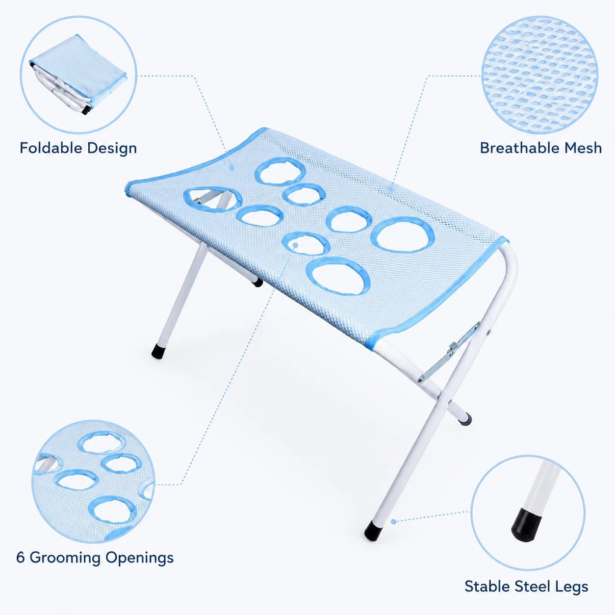 Portable pet grooming table