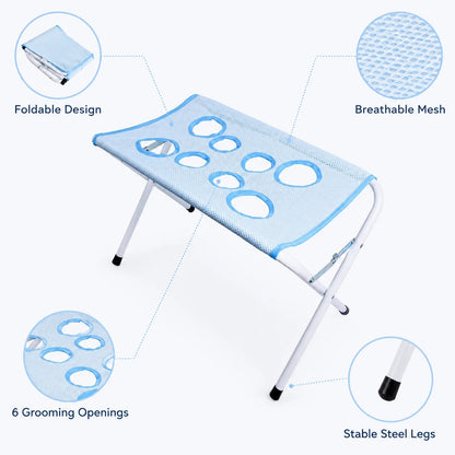 Portable pet grooming table